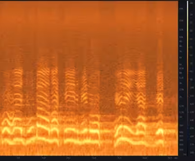 Spektrogrammi väärällä atsimuutilla - diskantit vaimenevat